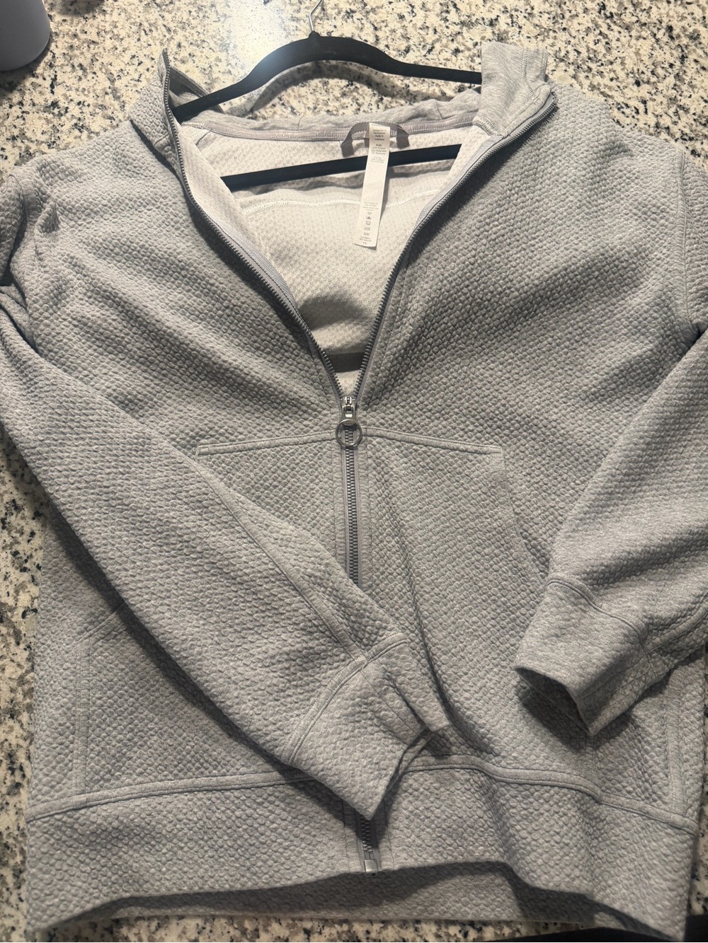 lululemon athletica Light Gray Quilted Zip Hoodie